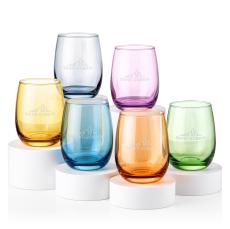 Sedona Stemless Wine Set of 6 - Deep Etch - Stemless