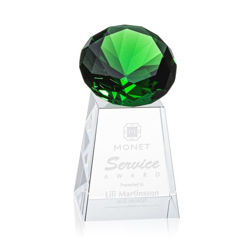 Recognition Awards - Crystal Awards - Celestina Gemstone Award - Emerald