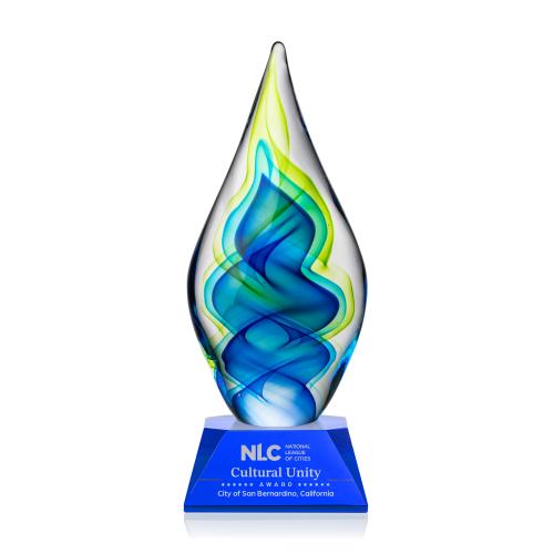 Recognition Awards - Glass Awards - Sunnidale Award on Sheffield Blue