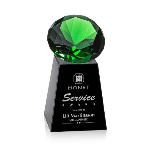Recognition Awards - Crystal Awards - Celestina Award - Black/Emerald