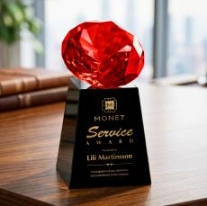 Celestina Award - Black/Ruby - Years of Service Awards