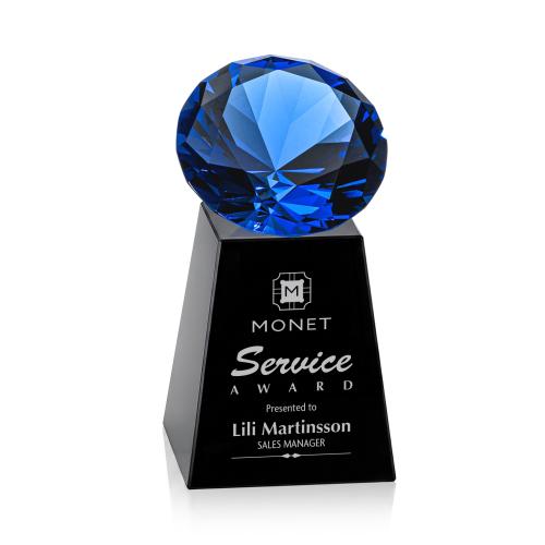 Recognition Awards - Crystal Awards - Celestina Award - Black/Sapphire
