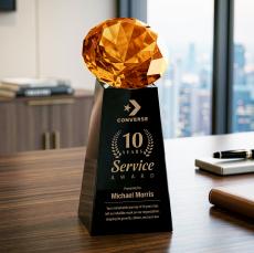 Novita Award - Black/Amber - Yellow Crystal Awards
