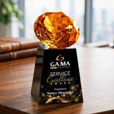 Celestina VividPrint Award - Black/Amber - Years of Service Awards