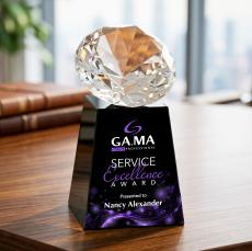 Celestina VividPrint Award - Black/Diamond - Years of Service Awards