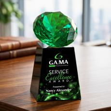 Celestina VividPrint Award - Black/Emerald - Years of Service Awards