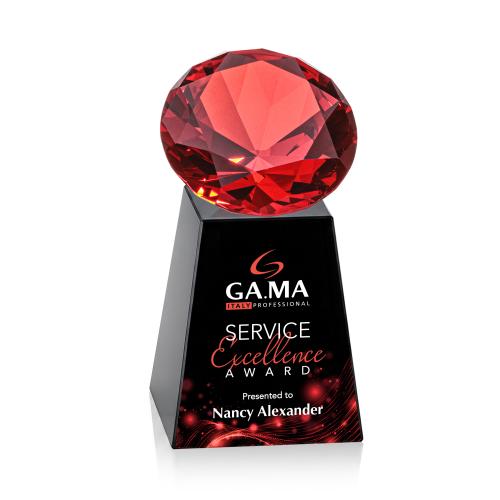 Recognition Awards - Crystal Awards - Celestina VividPrint&trade; Award - Black/Ruby