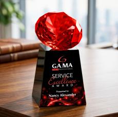 Celestina VividPrint Award - Black/Ruby - Years of Service Awards