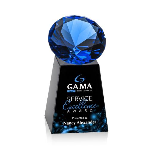 Recognition Awards - Crystal Awards - Celestina VividPrint&trade; Award - Black/Sapphire
