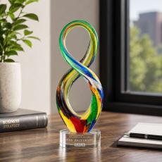Duarte Award on Stanrich Base - Clear - Art Glass Awards