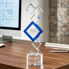 Buckingham Award - Deep Etch - Blue Crystal Awards