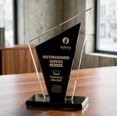 Milton Award - Black - Colored Crystal Awards