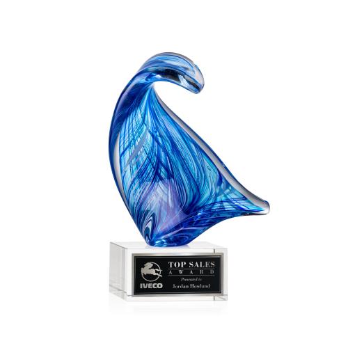 Recognition Awards - Glass Awards - Art Glass Awards - Laguna Award on Hancock Clear