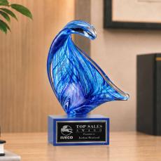 Laguna Award on Hancock Blue - Art Glass Awards