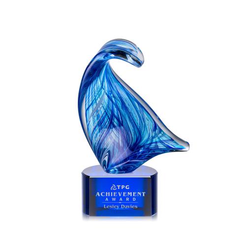Recognition Awards - Glass Awards - Art Glass Awards - Laguna Award on Paragon Blue