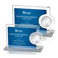 Calvina Globe Award - Blue - Blue Crystal Awards
