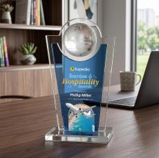 Fabiola VividPrint Award - Blue - Colored Crystal Awards
