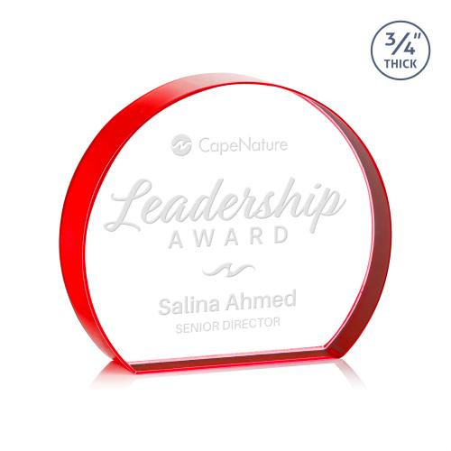 Recognition Awards - Crystal Awards - Maren Hemisphere Award - Red