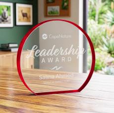 Maren Hemisphere Award - Red - Colored Crystal Awards