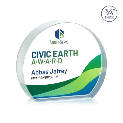 Recognition Awards - Crystal Awards - Maren Hemisphere VividPrint&trade; Award - Clear