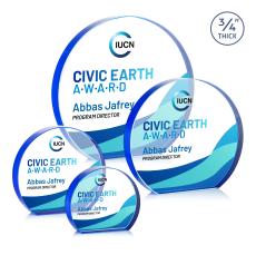  Maren Hemisphere VividPrint Award - Blue - Colored Crystal Awards