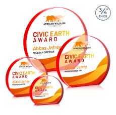 Maren Hemisphere VividPrint Award - Red - Colored Crystal Awards