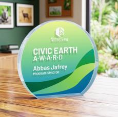 Maren Hemisphere VividPrint Double Sided Award - Clear - Circle Awards