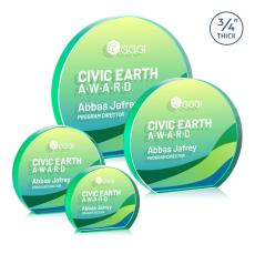 Maren Hemisphere VividPrint Double Sided Award - Emerald - Colored Crystal Awards
