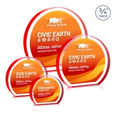 Maren Hemisphere VividPrint Double Sided Award - Red - Crystal Awards