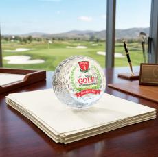 Golf Ball VividPrint Paperweight - Crystal Awards