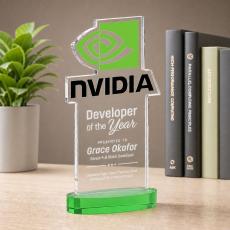 EdgeCraft Rectangle on Alberton - Green (via Air) - Colored Glass Awards