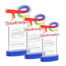 EdgeCraft Rectangle on Alberton - Blue (via Air) - Colored Glass Awards