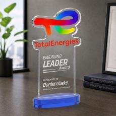 EdgeCraft Rectangle on Alberton - Blue (via Air) - Colored Glass Awards