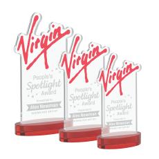 EdgeCraft Rectangle on Alberton - Red (via Air) - Colored Glass Awards
