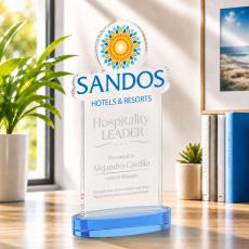 EdgeCraft Rectangle on Alberton - Sky Blue (via Air) - Colored Glass Awards