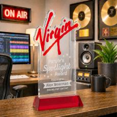 EdgeCraft Rectangle on Hartford - Red 8" (via Air) - Colored Glass Awards