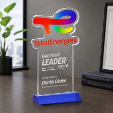 EdgeCraft Rectangle on Mitered - Blue (via Air) - Colored Glass Awards