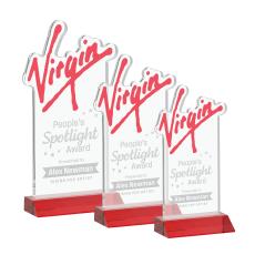 EdgeCraft Rectangle on Mitered - Red (via Air) - Colored Glass Awards