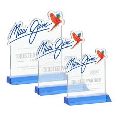EdgeCraft Square on Mitered - Sky Blue (via Air) - Glass Awards