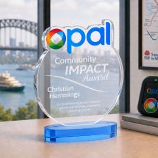 EdgeCraft Round on Alberton - Sky Blue (via Air) - Colored Glass Awards