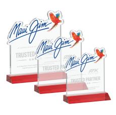 EdgeCraft Square on Mitered - Red (via Ocean) - Crystal Awards