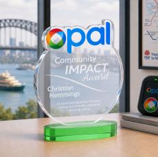 EdgeCraft Round on Alberton - Green (via Ocean) - Colored Glass Awards