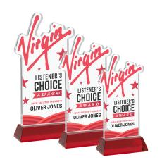 EdgeCraft Rectangle VividPrint on Hartford - Red (via Air) - Crystal Awards