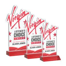 EdgeCraft Rectangle VividPrint on Mitered - Red (via Air) - Crystal Awards