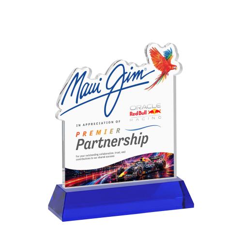 Recognition Awards - Crystal Awards - EdgeCraft Square VividPrint&trade; on Hartford - Blue (via Air)