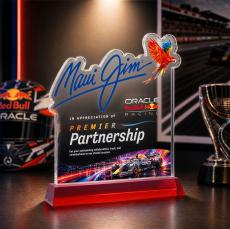 EdgeCraft Square VividPrint on Hartford - Red (via Air) - Crystal Awards