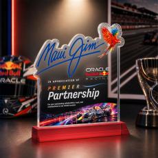  EdgeCraft Square VividPrint on Mitered - Red (via Air) - Crystal Awards