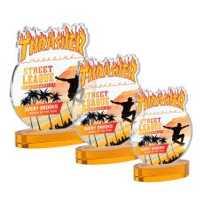 EdgeCraft Round VividPrint on Alberton - Amber (via Air) - Colored Glass Awards