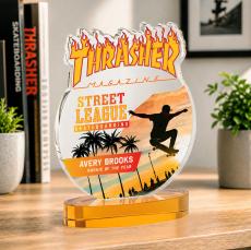 EdgeCraft Round VividPrint on Alberton - Amber (via Air) - Colored Glass Awards