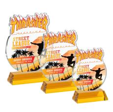 EdgeCraft Round VividPrint on Hartford - Amber (via Air) - Colored Glass Awards